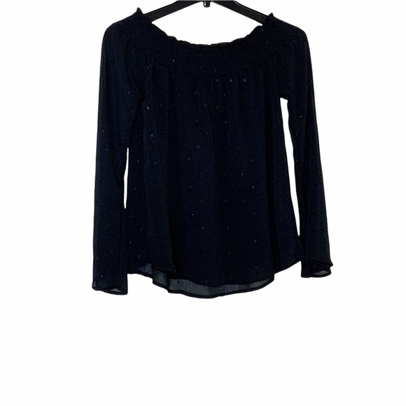 ABERCROMBIE & FITCH black off the shoulder blouse - Picture 2 of 8